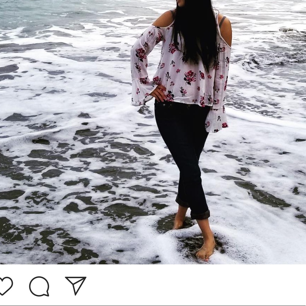 Hollister Floral Cold Shoulder Top